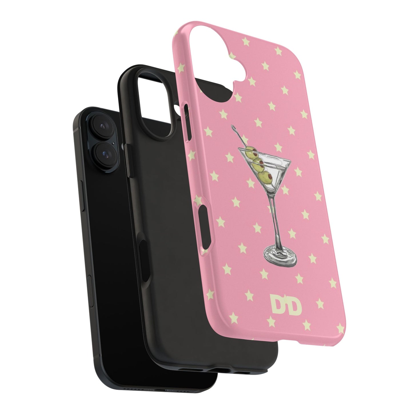 Martini Phone Case in Pink & Crème Stars