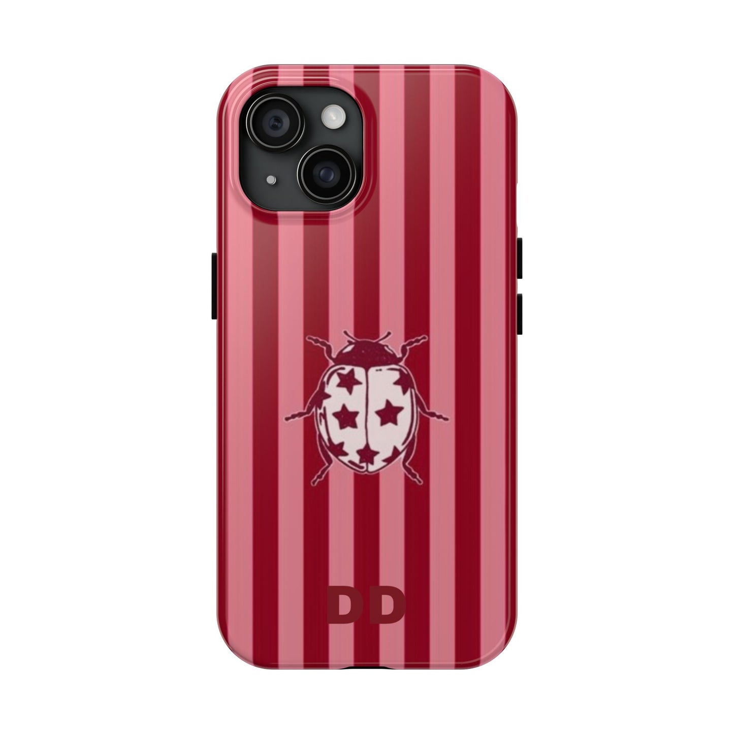 Ladybug Phone Case in Red & Pink Stripe