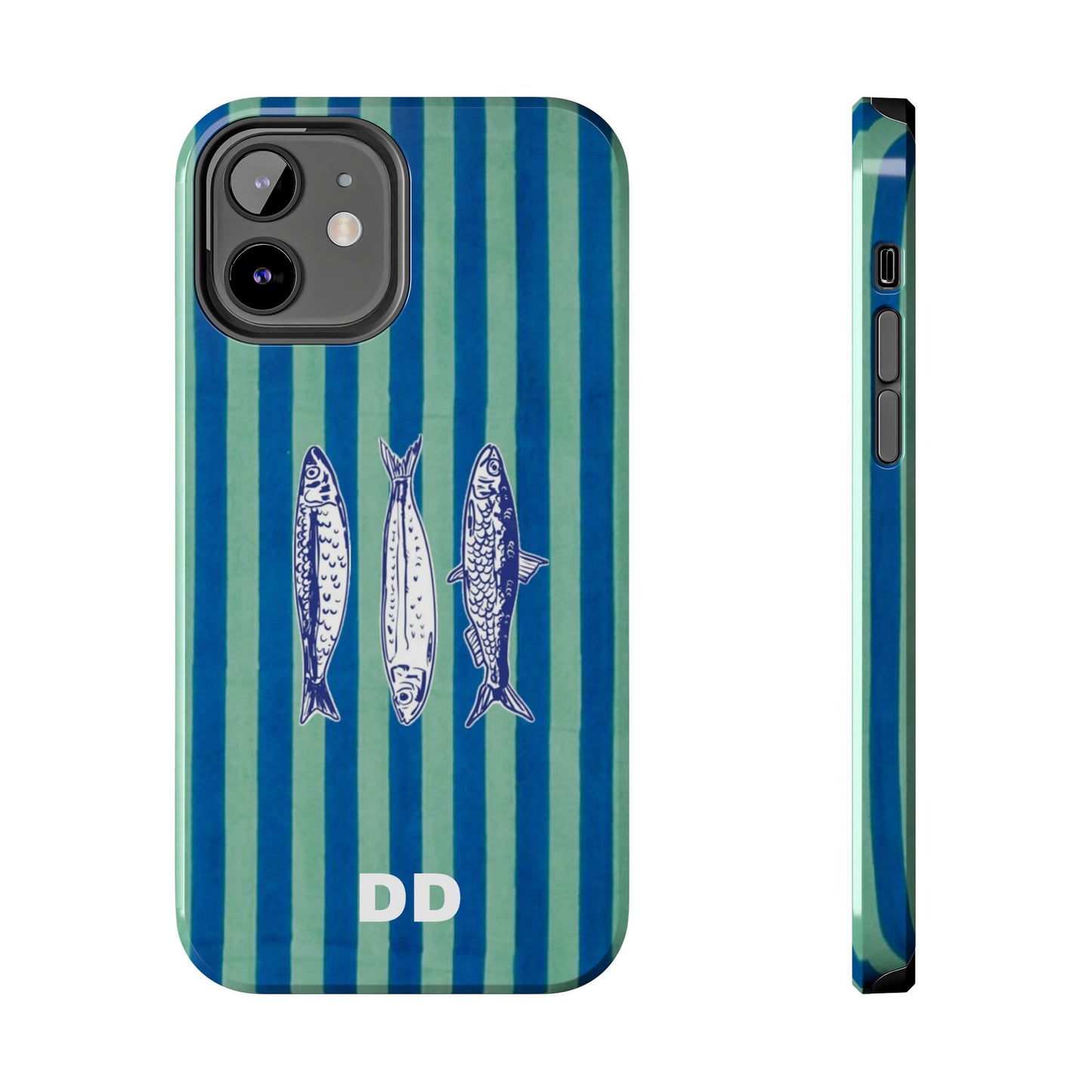 Sardine Phone Case in Turquoise & Blue Stripe