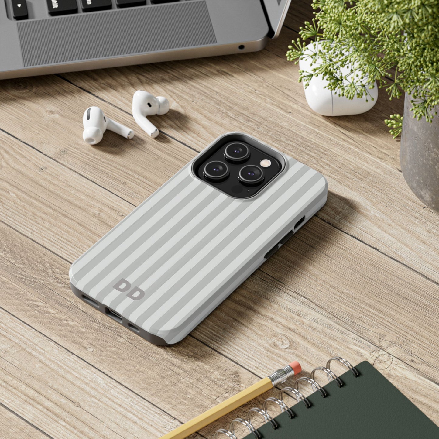 White Pin Stripe Phone Case