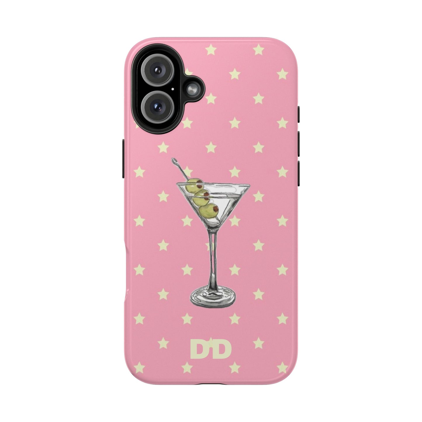 Martini Phone Case in Pink & Crème Stars