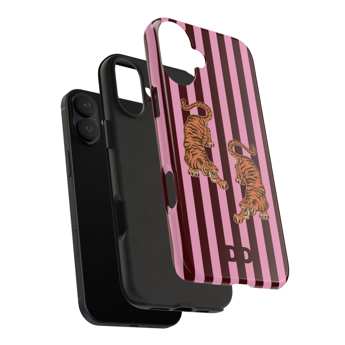 Tigress Phone Case in Burgundy & Pink