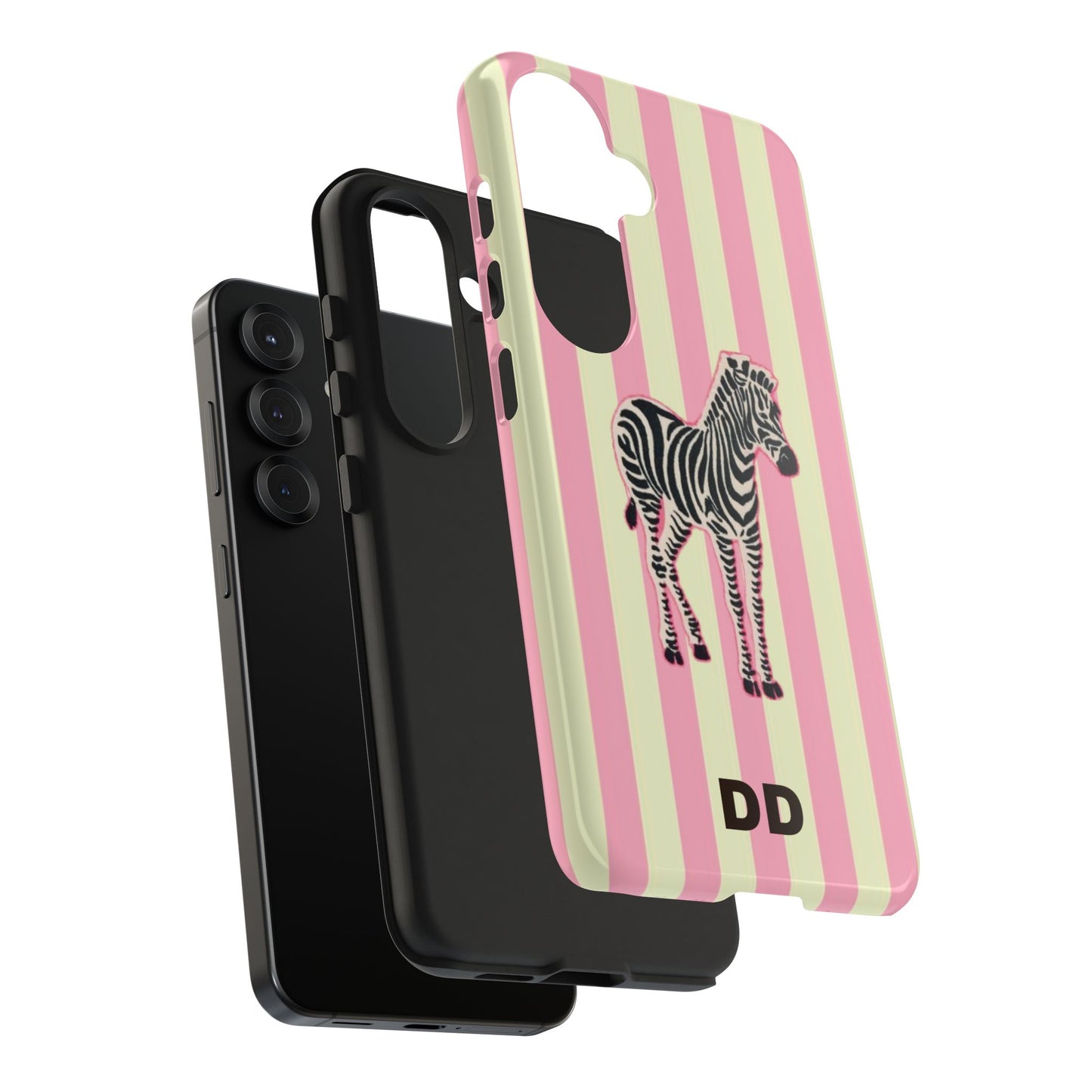 Zebra Phone Case in Pink & Crème Stripe