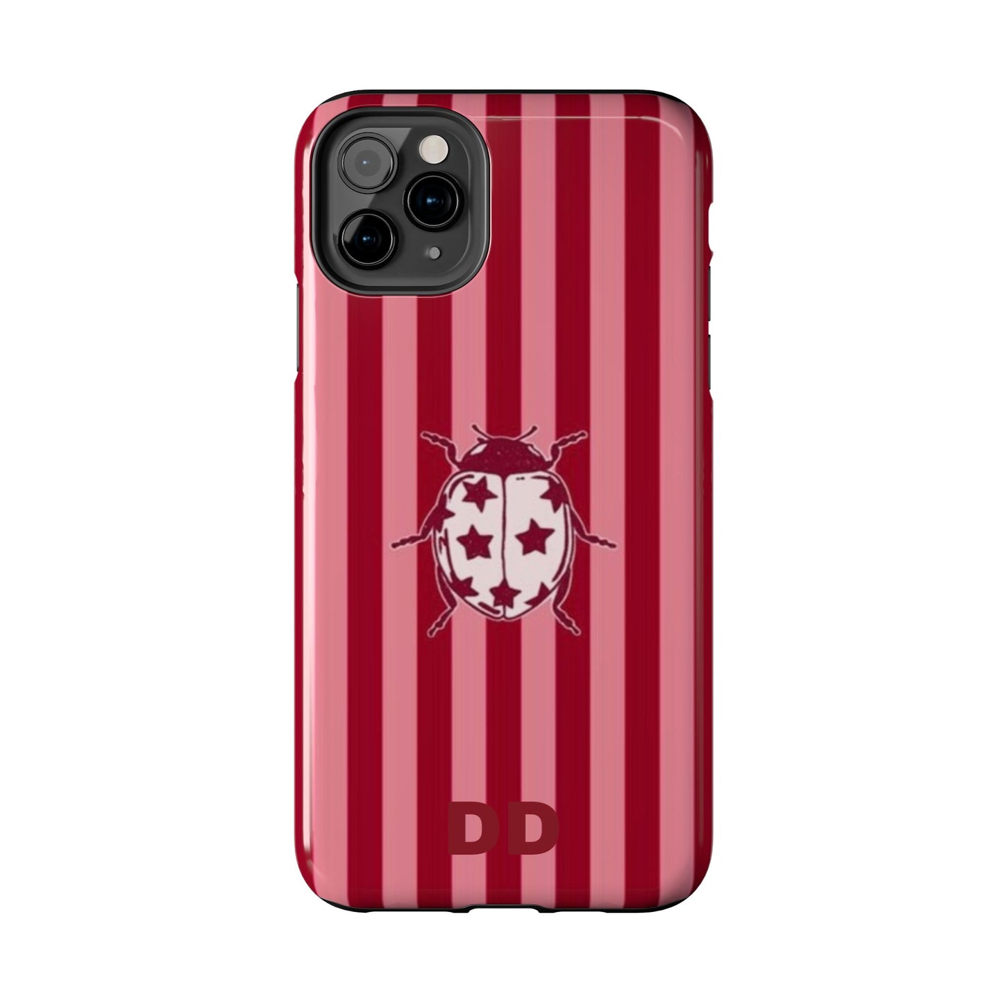 Ladybug Phone Case in Red & Pink Stripe