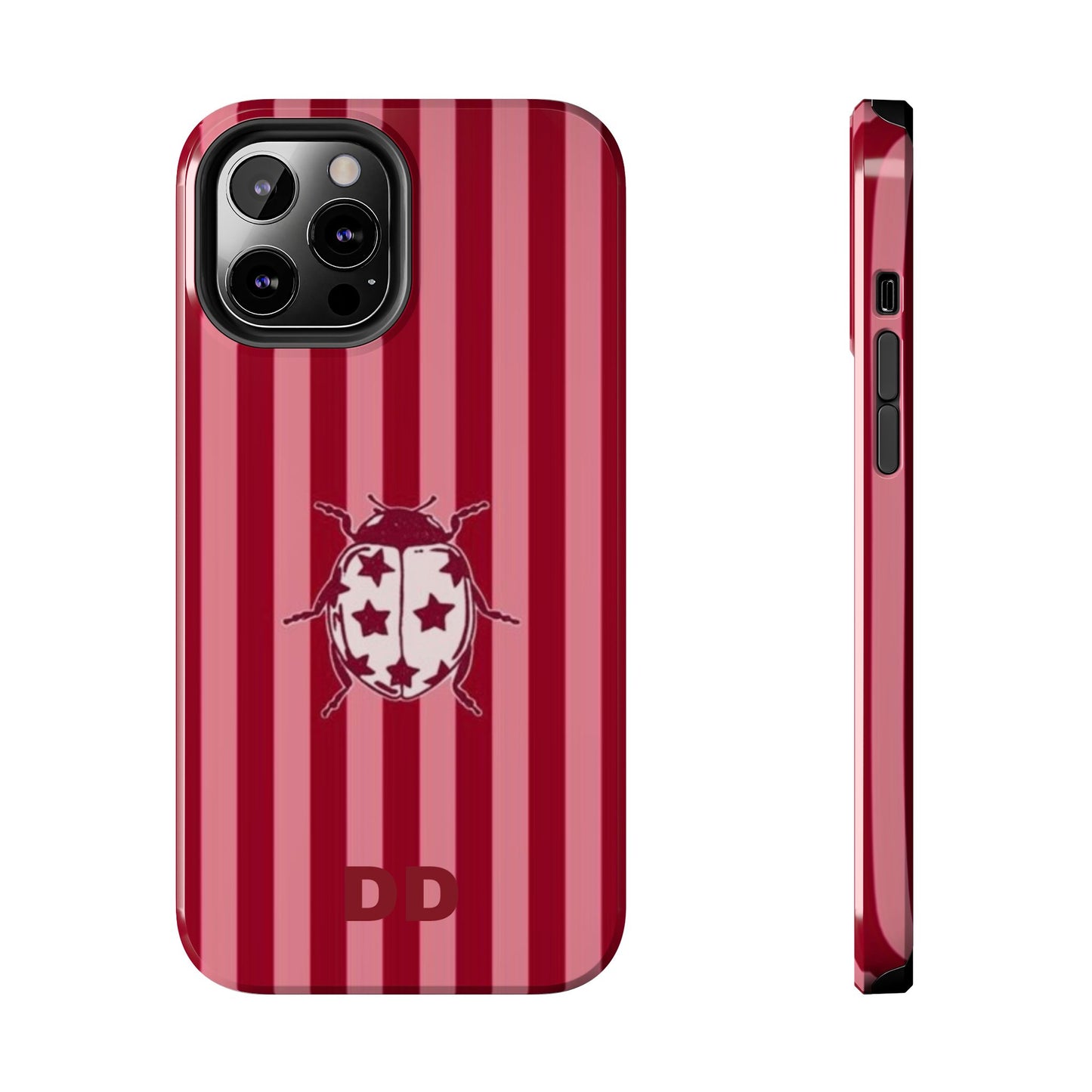 Ladybug Phone Case in Red & Pink Stripe