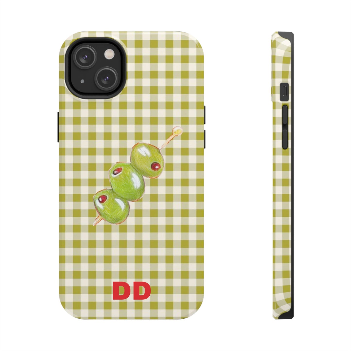 Olive Phone Case in Pear Green Checker