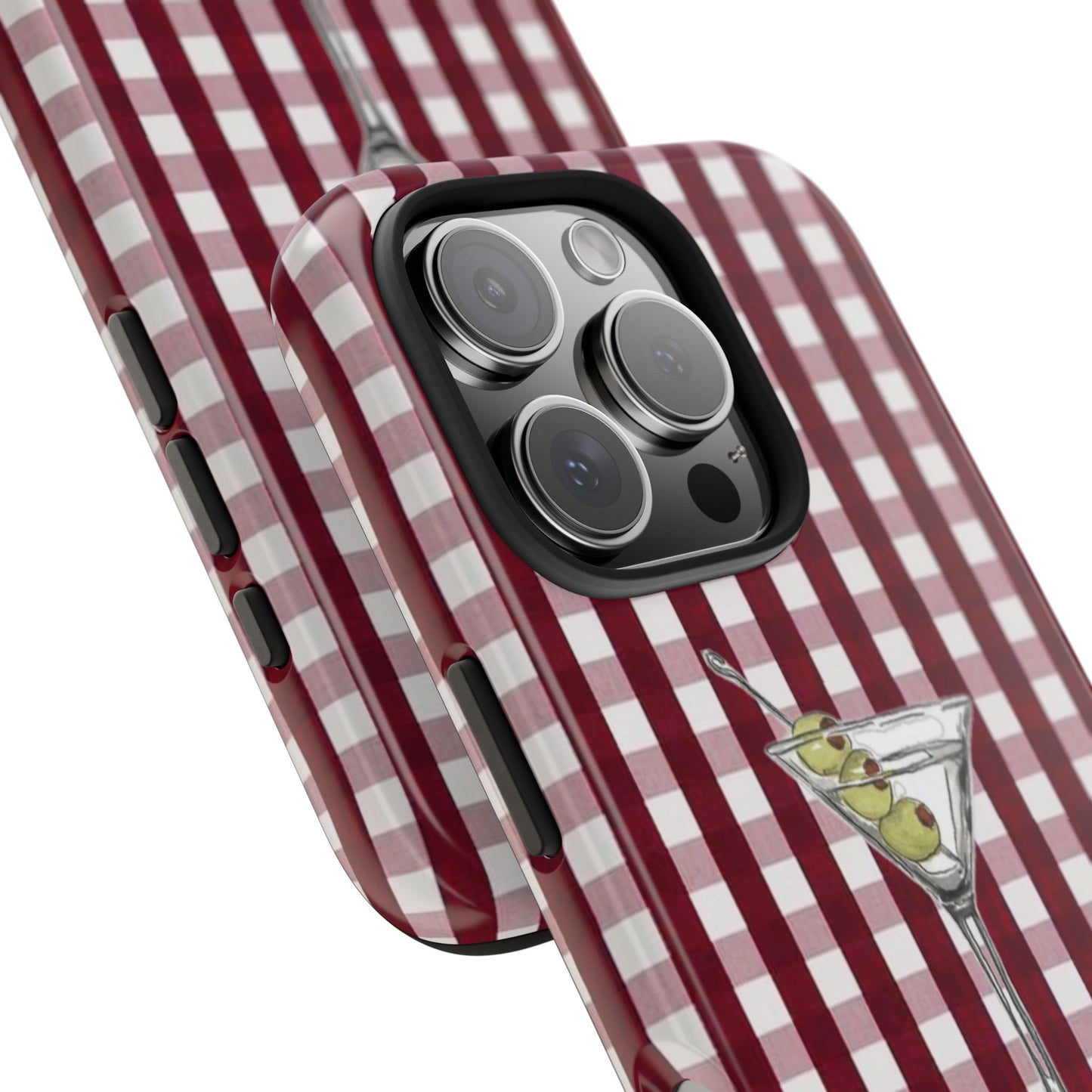 Martini Phone Case in Cherry Red Checker