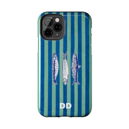 Sardine Phone Case in Turquoise & Blue Stripe