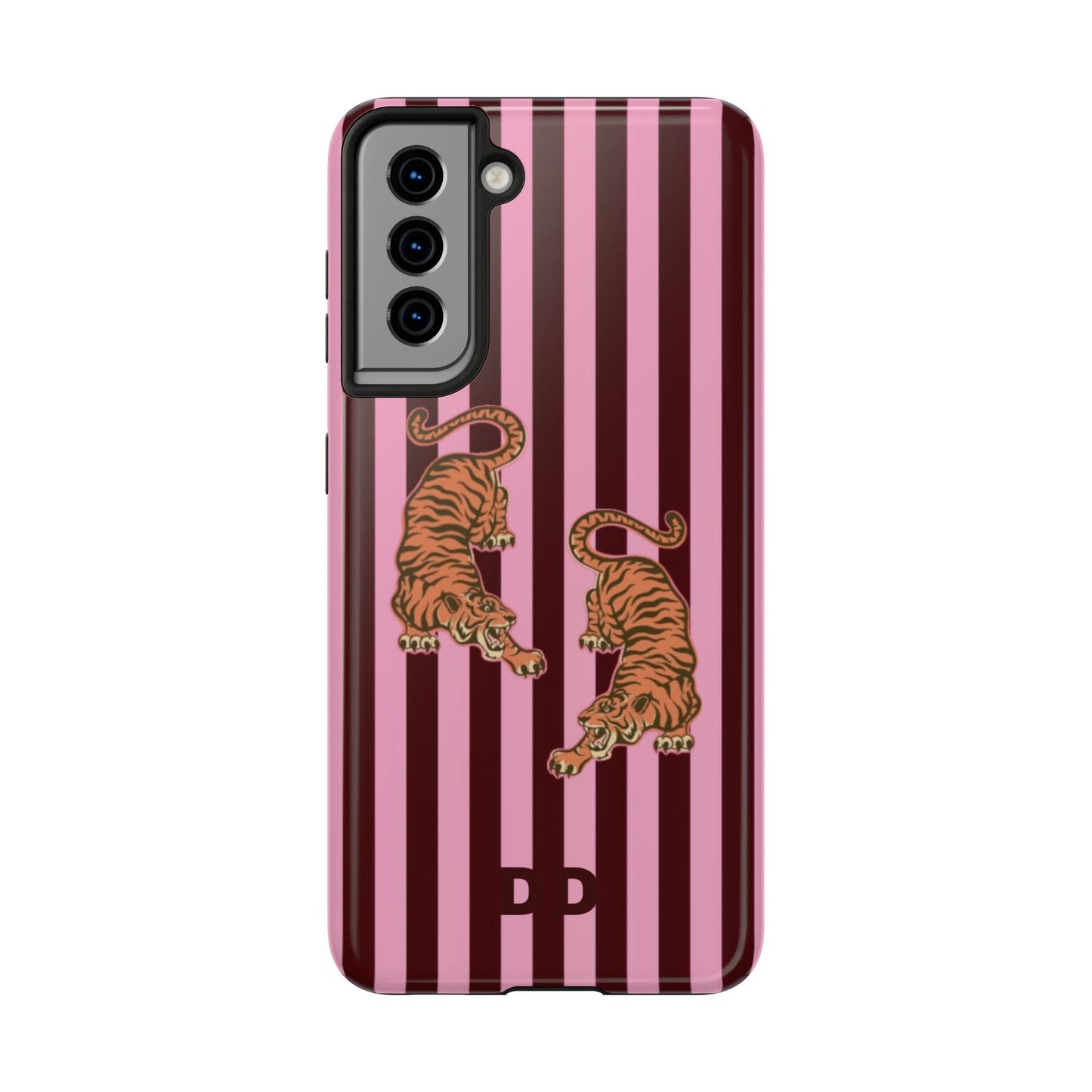 Tigress Phone Case in Burgundy & Pink