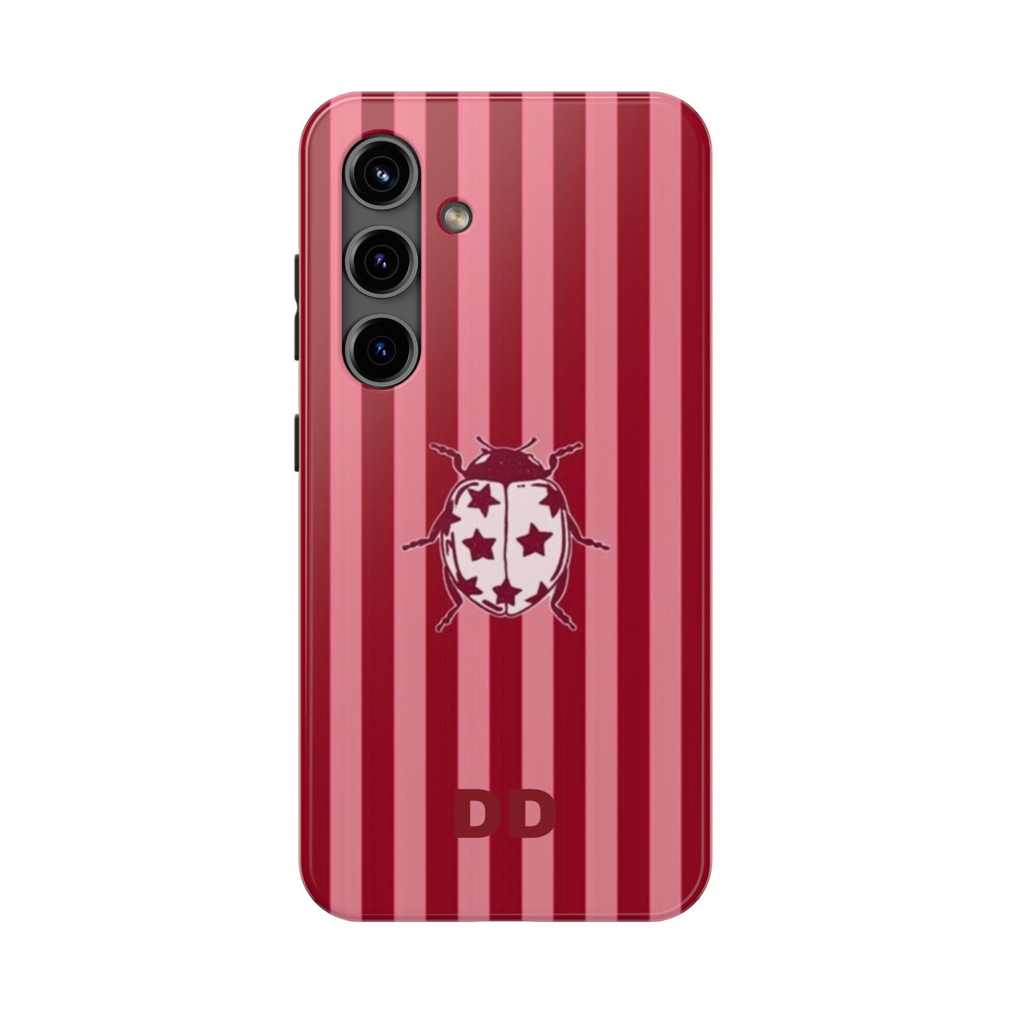 Ladybug Phone Case in Red & Pink Stripe