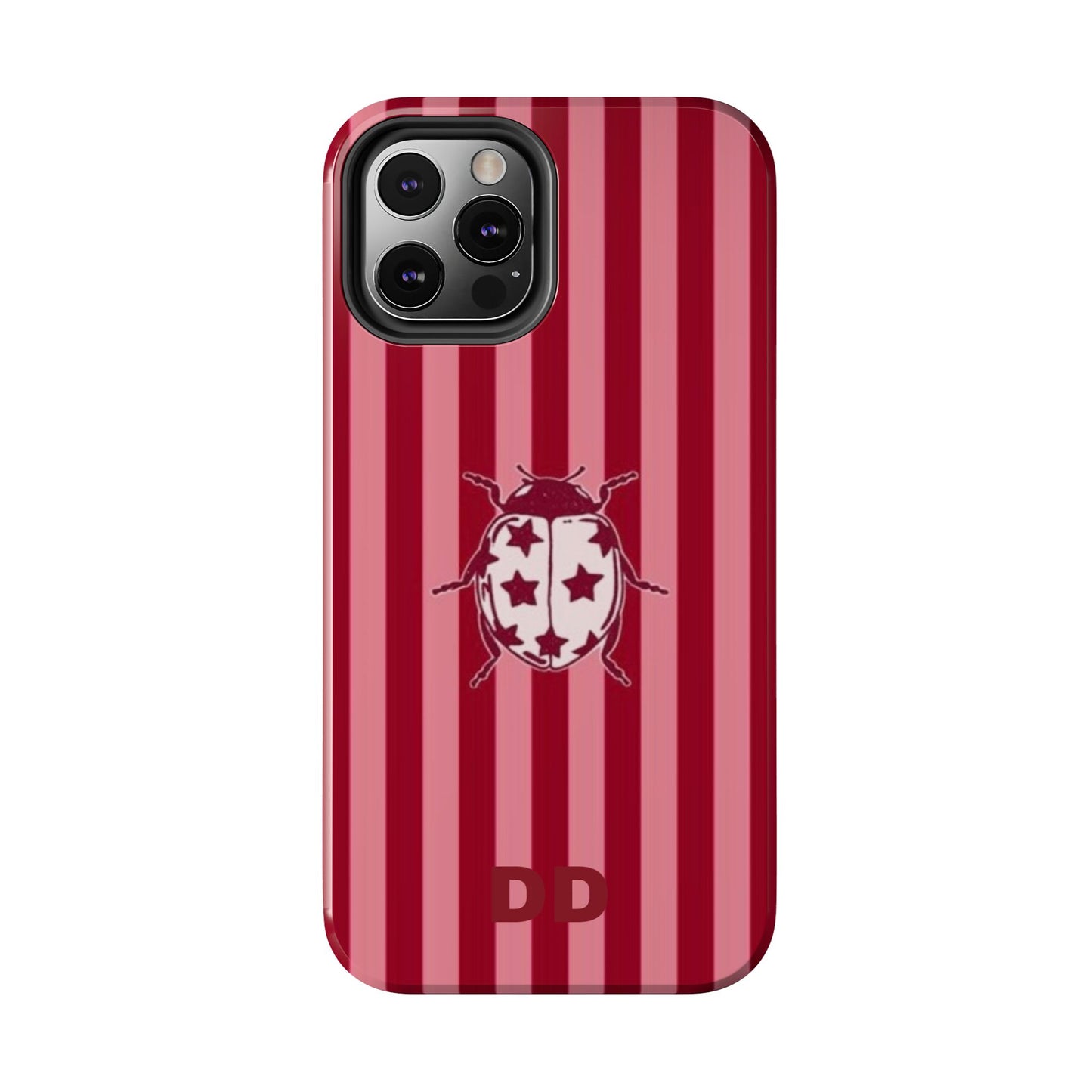 Ladybug Phone Case in Red & Pink Stripe