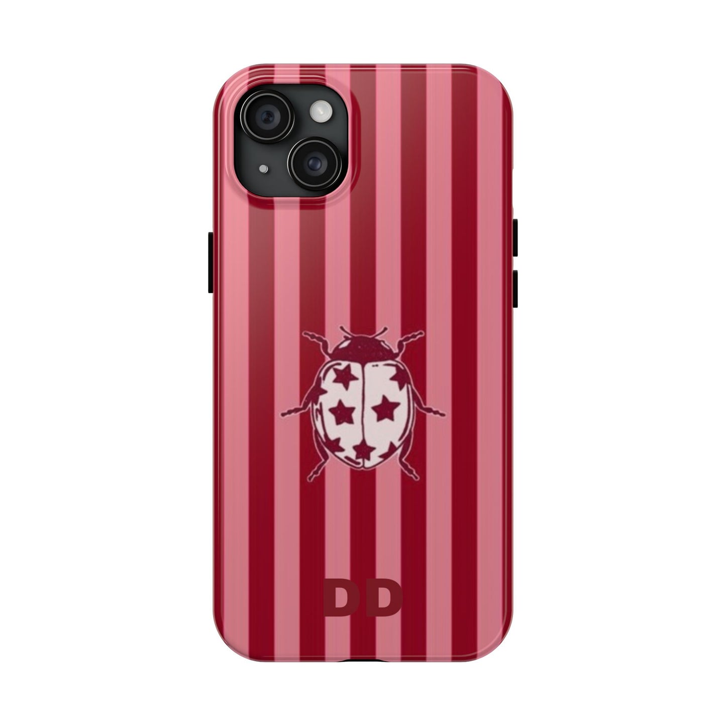 Ladybug Phone Case in Red & Pink Stripe