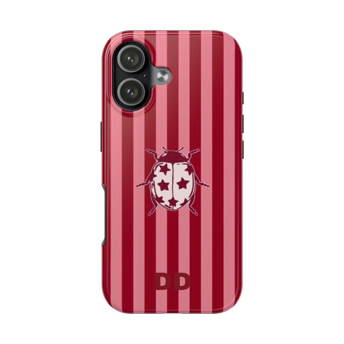 Ladybug Phone Case in Red & Pink Stripe