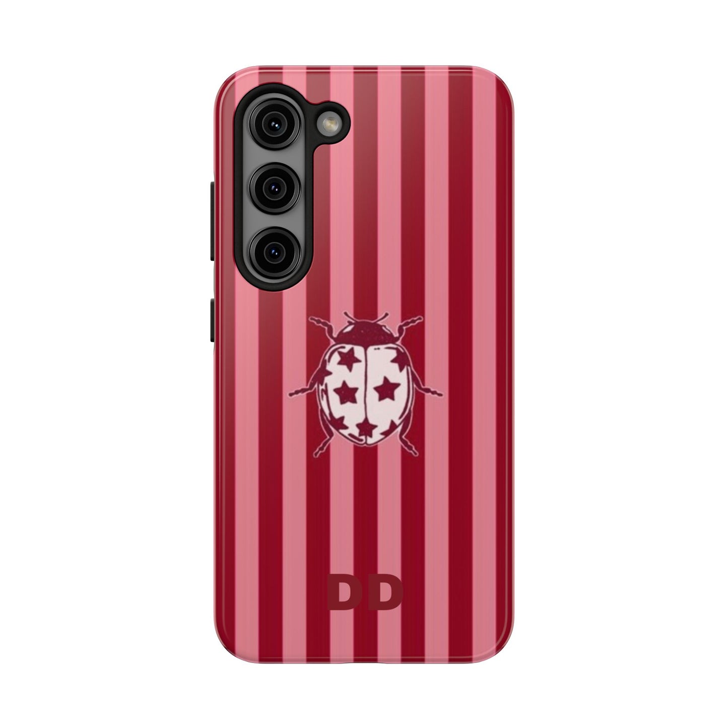 Ladybug Phone Case in Red & Pink Stripe