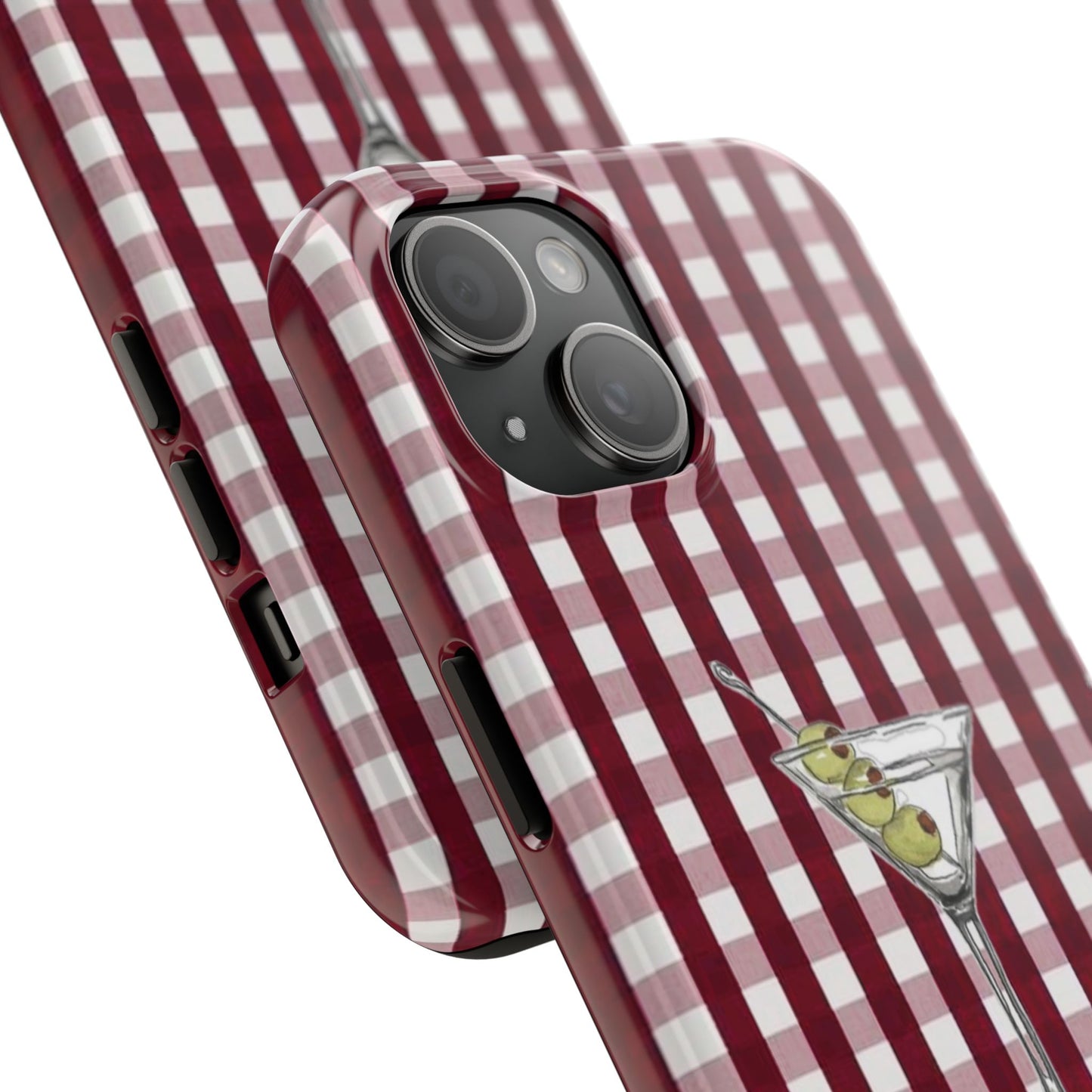 Martini Phone Case in Cherry Red Checker