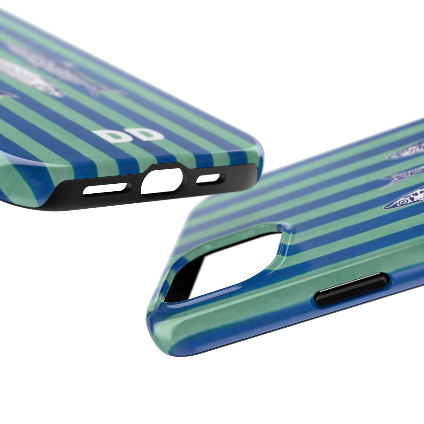 Sardine Phone Case in Turquoise & Blue Stripe