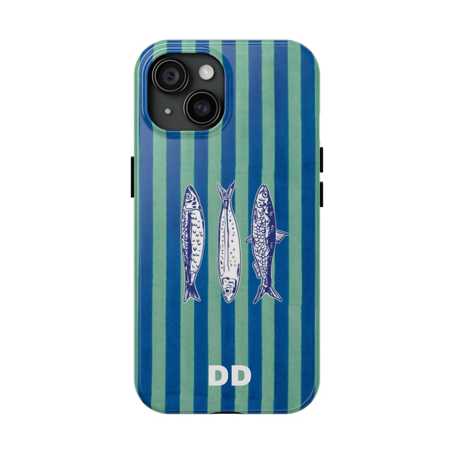 Sardine Phone Case in Turquoise & Blue Stripe