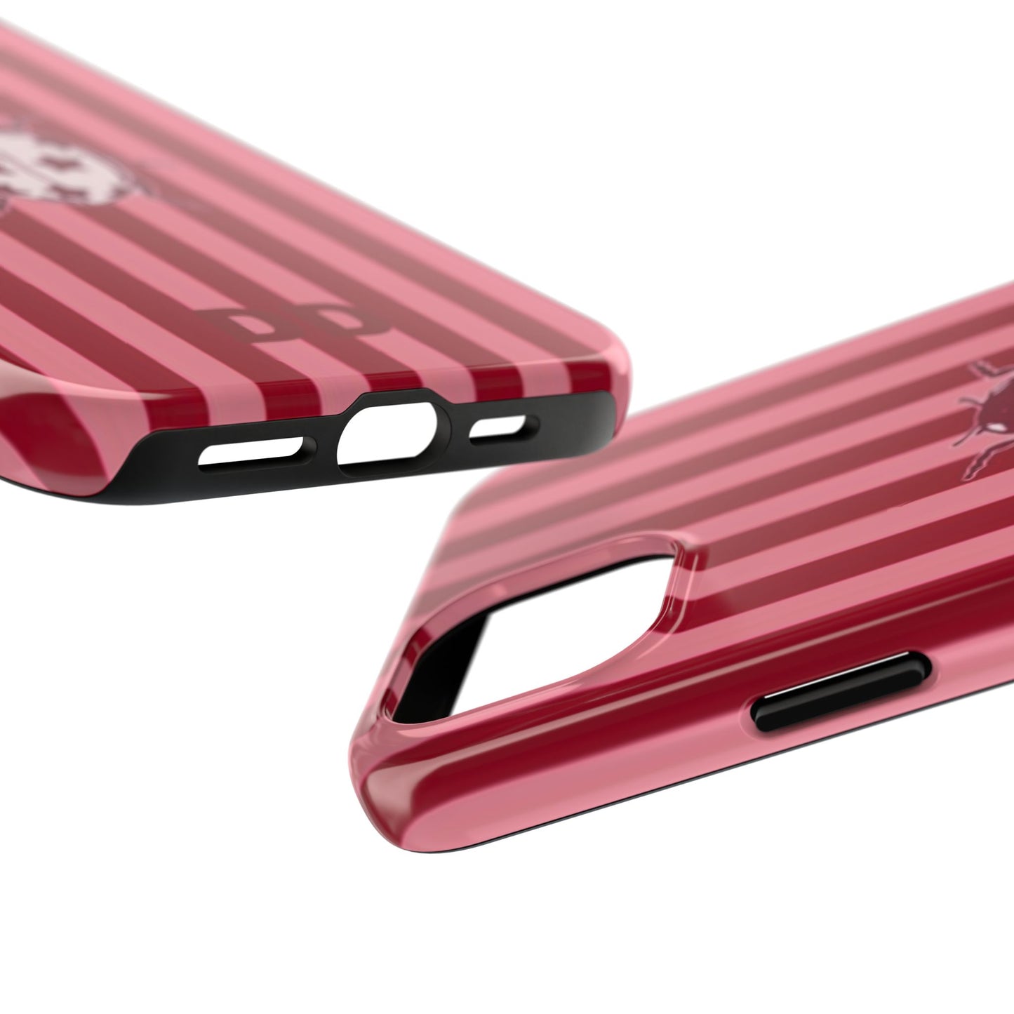 Ladybug Phone Case in Red & Pink Stripe