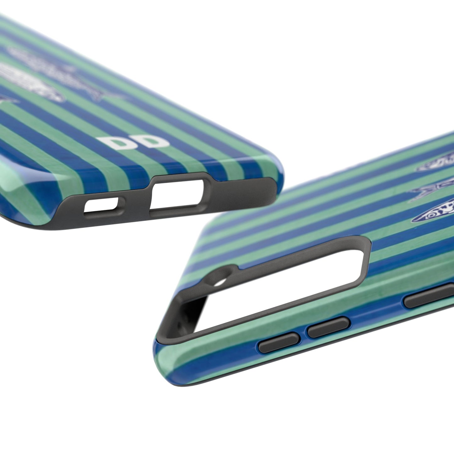 Sardine Phone Case in Turquoise & Blue Stripe