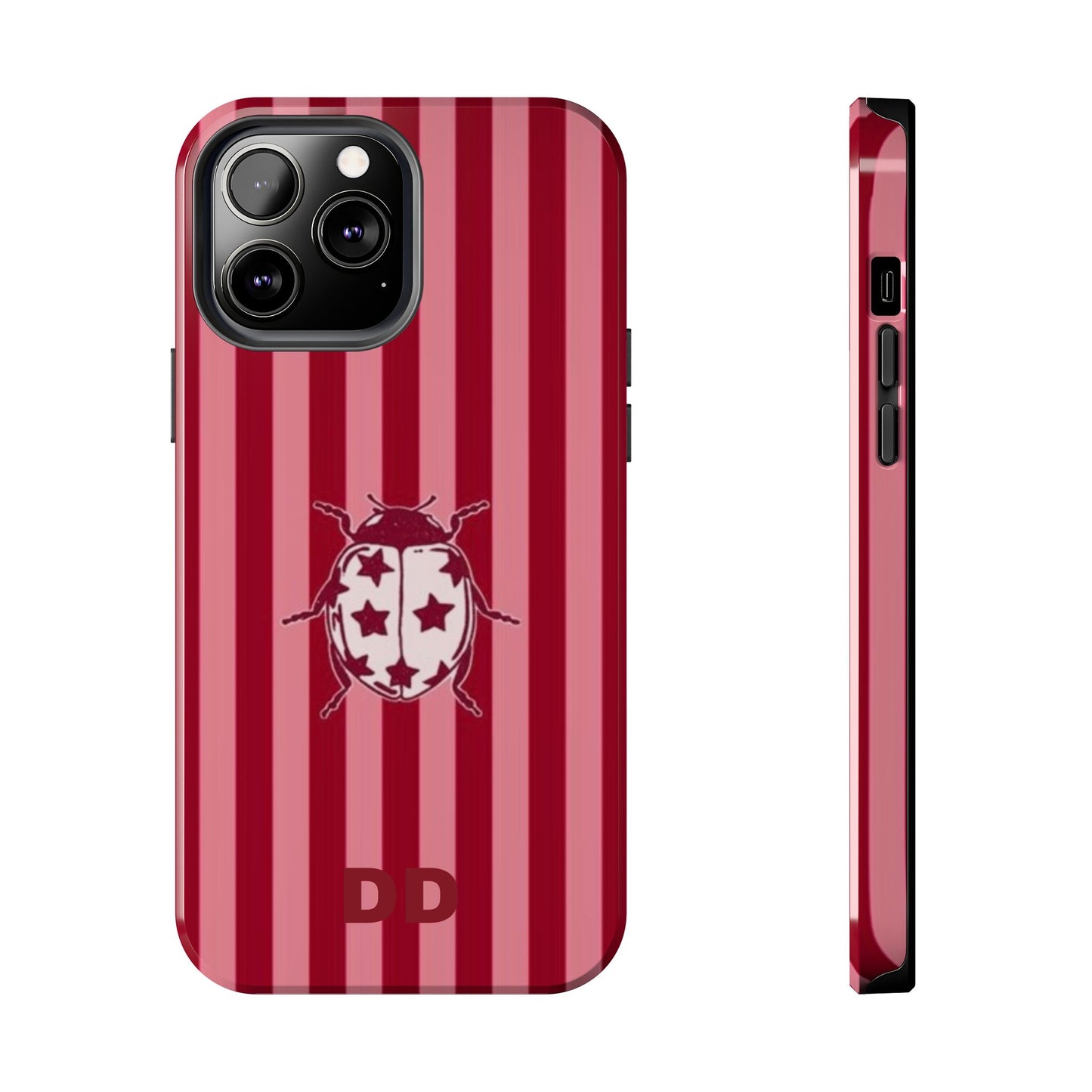 Ladybug Phone Case in Red & Pink Stripe
