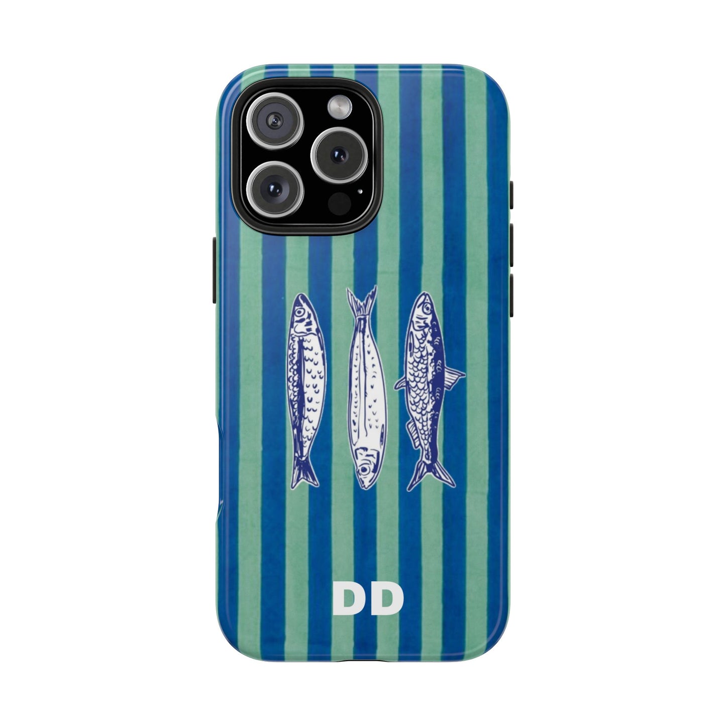 Sardine Phone Case in Turquoise & Blue Stripe