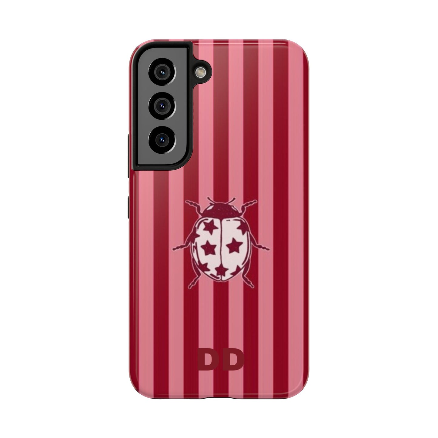 Ladybug Phone Case in Red & Pink Stripe